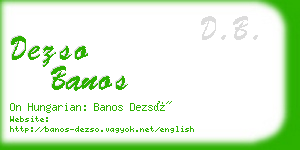 dezso banos business card